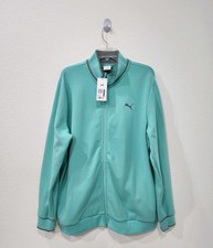 PUMA Vintage Sport Full Zip Track Jacket Aquatic Green Moon Men's Size XL NWT