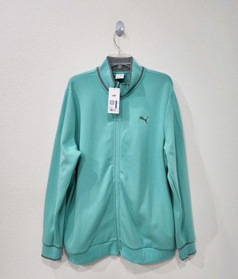 PUMA Vintage Sport Full Zip Track Jacket Aquatic Green Moon Men's Size XL NWT