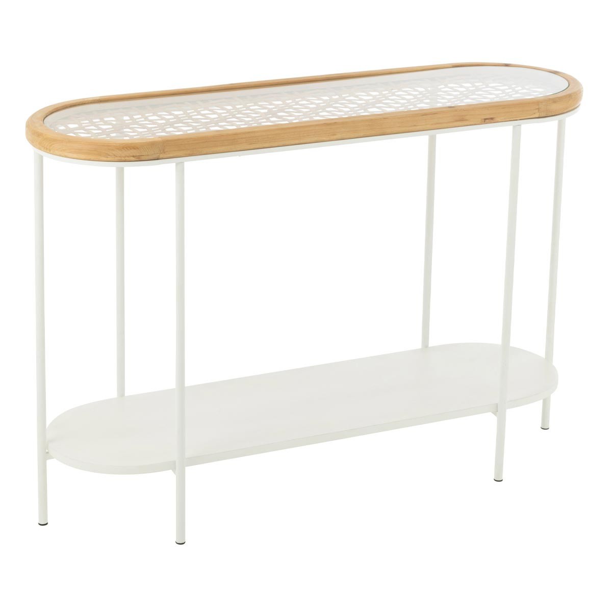 Console en bois haut de gamme Mati 120cm finitions blanc et naturel