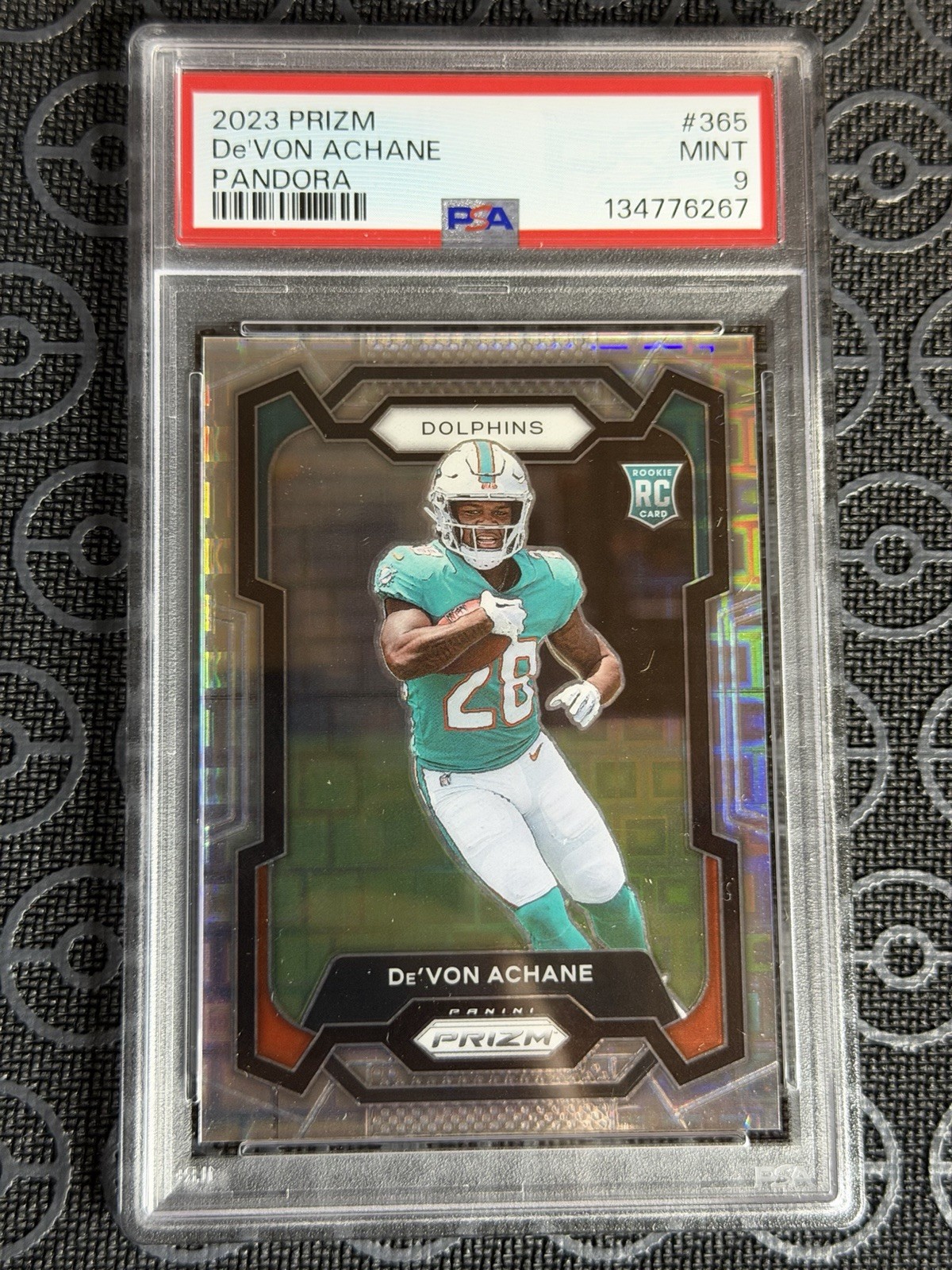 2023 Panini Prizm De'Von Achane Pandora #365 PSA 9 Rookie /400
