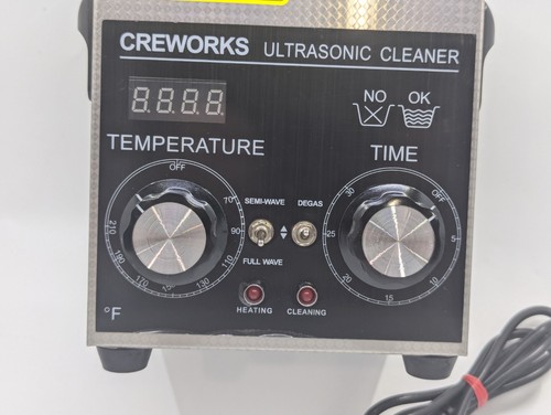 CREWORKS 2L Ultrasonic Cleaner w Degas & Gentle Modes 50W Heater Knob Control - Picture 4 of 10