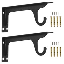 18 in Heavy-Duty Closet Rod Bracket with Hook, L-Shaped Wall-Mount Shelf Support
