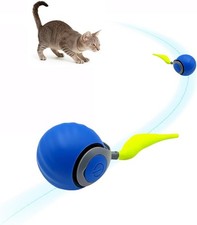 Speedy Ball 2.0 with Tail, Interactive Toys for Bored Indoor Cats Blue
