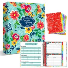 Recipe Binder, 8.5 x 11 inch 3 Ring Recipe Binder Kit with 50 Plastic Sleeves...