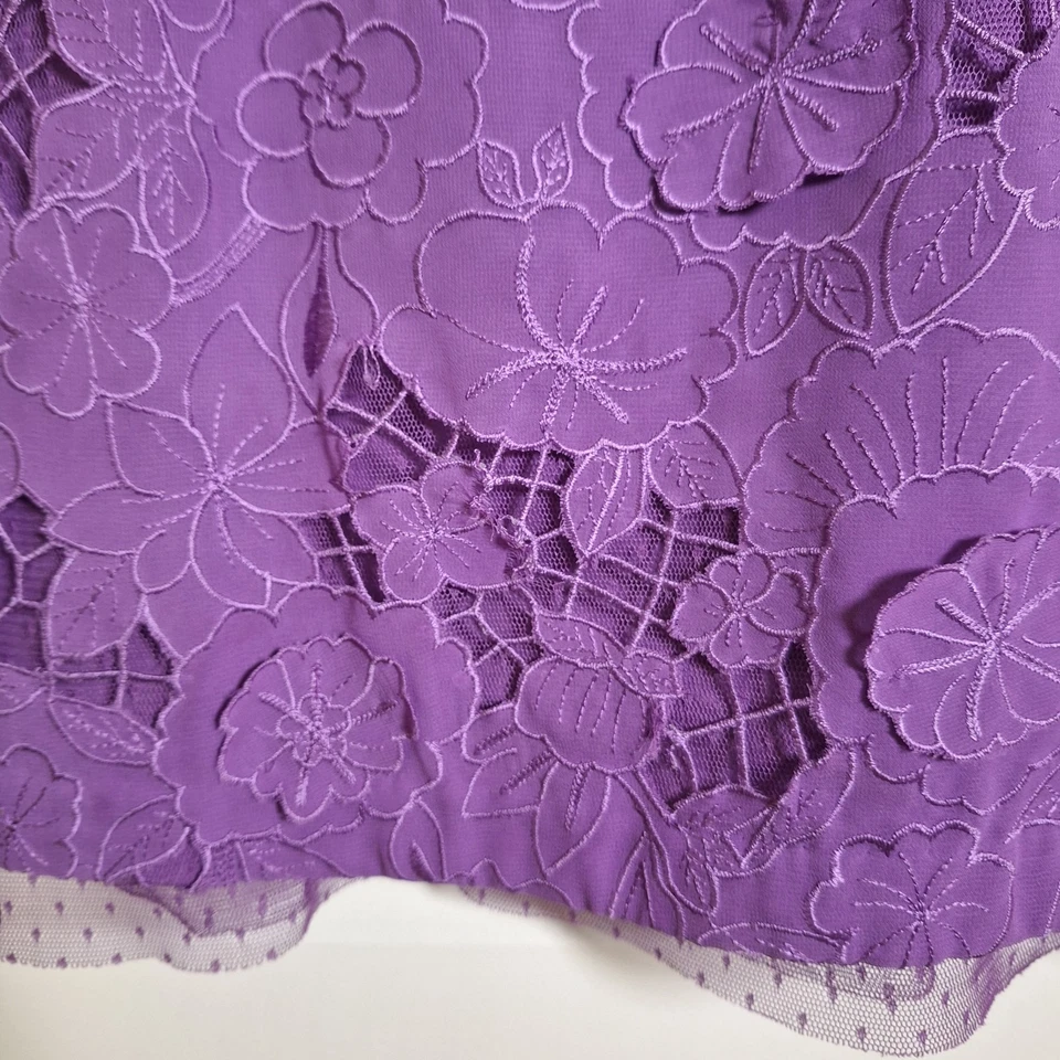 Mini Vestido para Mujer BCBGMAXAZRIA Sin Tirantes Flor Iris Oscuro Talla 6 Foto 4 de 4