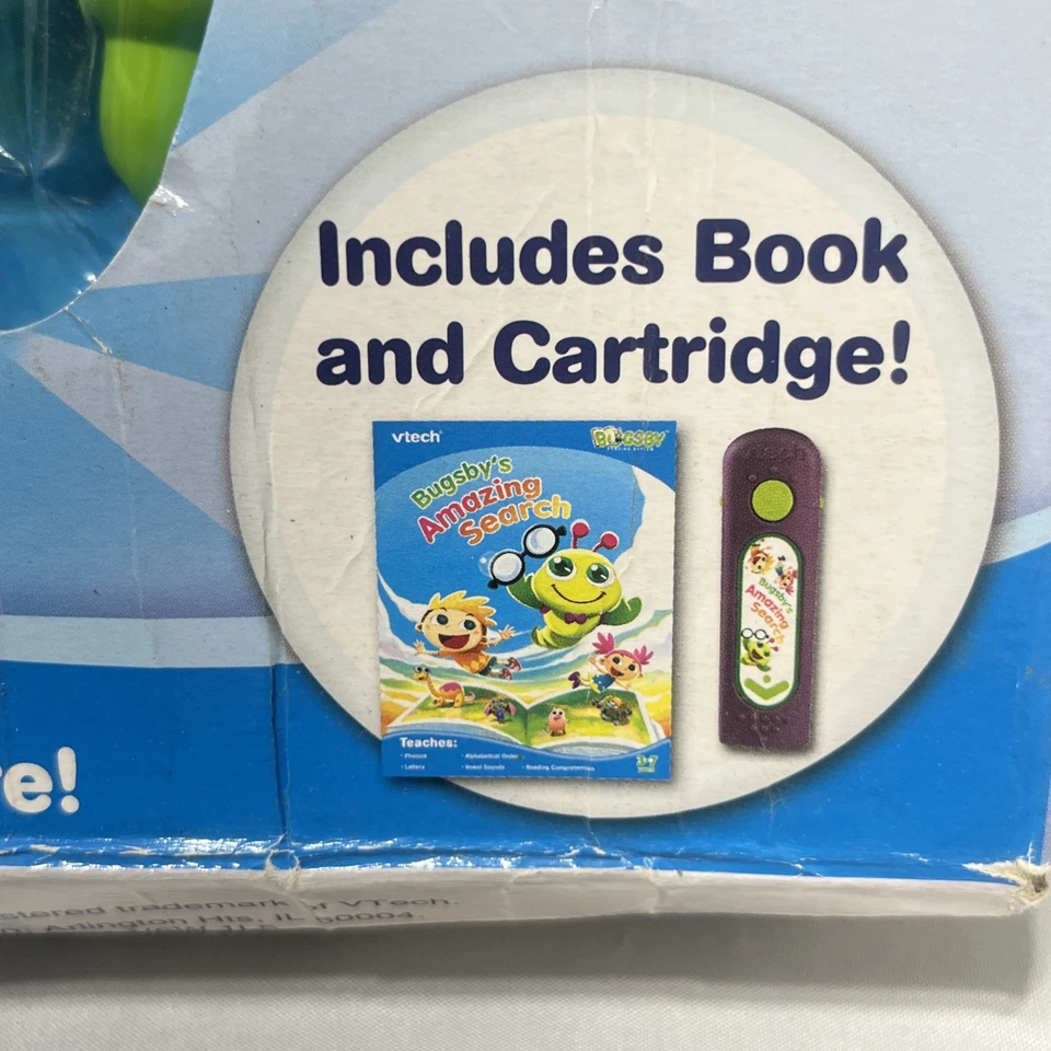 VTech Bugsby Reading System Green Worm Pen Stylus Book Worm Book Starter Kit New - Image 4 of 4