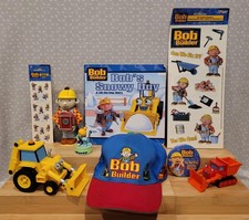 Bob The Builder Sandylion Stickers Wendy Stamp Scoop Figure Pin Hat Book Lot