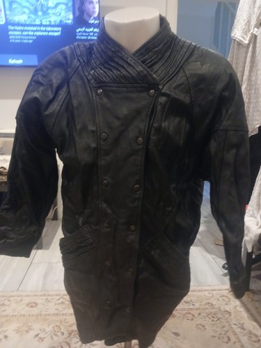Vintage Maywear Gap Unisex Adult Heavy Leather Black jacket Size M Chest 42R in - Picture 2 of 22