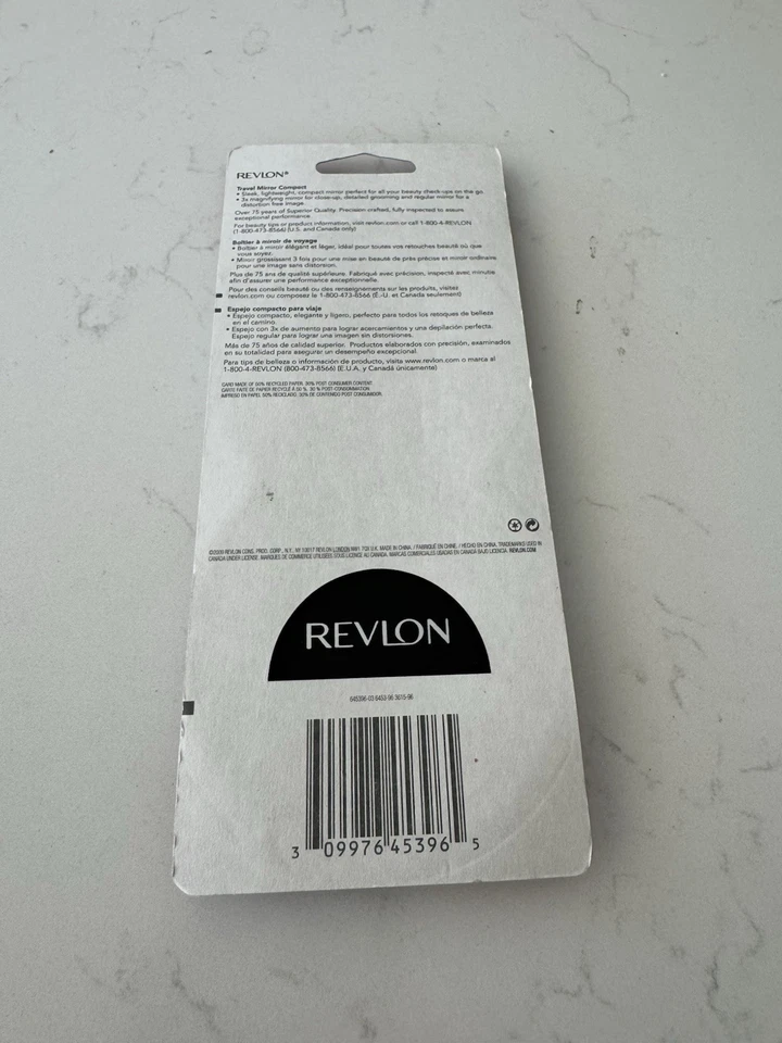 Revlon Compact Folding Mirror Travel Lightweight 3x Magnifying New In Package - Image 2 of 2
