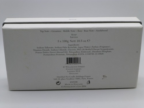 Penhaligon's ELISABETHAN ROSE Soap Set 3 x 100g Bars - New Boxed/Box Slight Dmgd - Picture 5 of 6