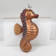 Seahorse Blown Glass Christmas Ornament Coastal Beach House Decor MidWest CBK 5"