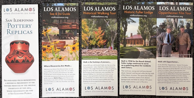 LOS ALAMOS NEW MEXICO  Various Tourist Brochures (Oppenheimer Film/Walking Tour)