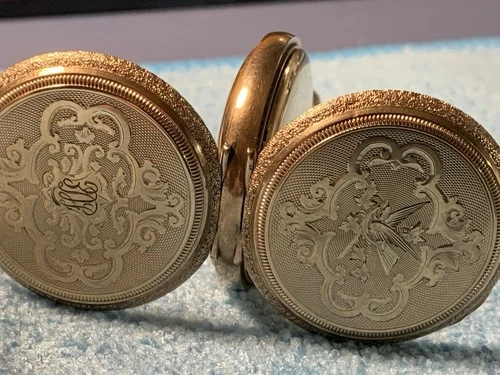 Vintage Elgin pocket watch, Grade 320, Mod. 2, class 116, 0s, 7j,Hunter,Runs