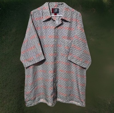 Vintage Ruff Ryders Dirty Denim XL Button Up Shirt 100% Silk AOP Rare Y2K DMX
