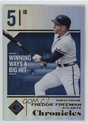 2018 Panini Chronicles Press Proof 103/299 Freddie Freeman #4 pe8