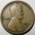 1912S Lincoln Wheat Cent Penny Cleaned VG-F  "Actual Coin Pictured"