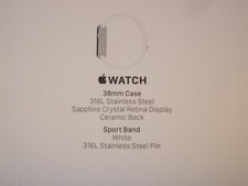 scatola vuota apple watch 38 s. steel black white sport band empty box MJ302