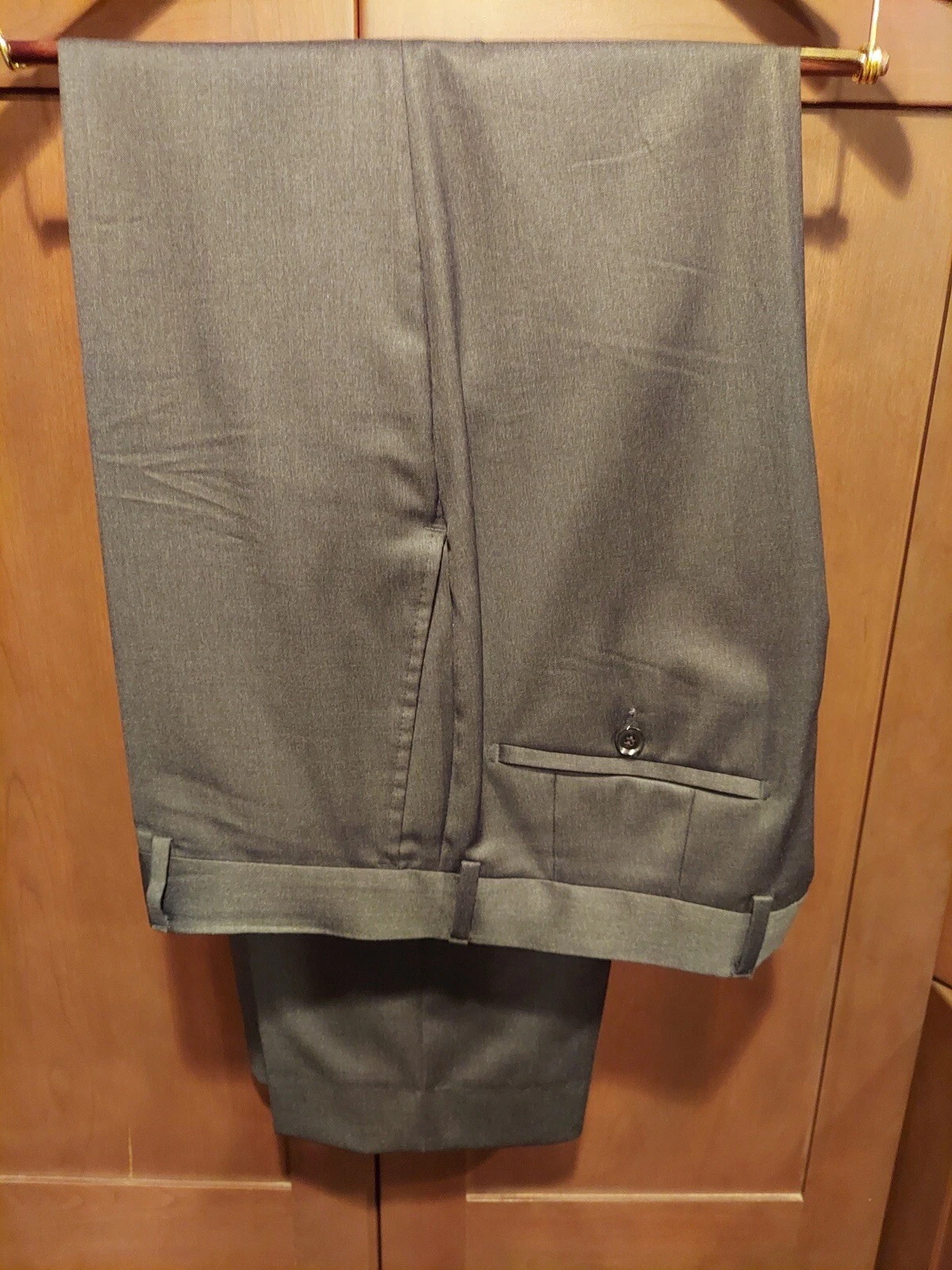 Men's Charcoal Grey Virgin Wool HUGO BOSS James Brown Dress Slacks (Size 36/R)