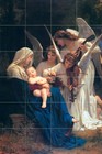 24 x 36 Bouguereau Art Song of the Angels Ceramic Backsplash Mural D?cor Tile