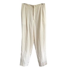 Vintage Jacqueline Ferrar Ivory Cream Silk Trousers Pants 12P