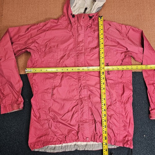 Distressed* Marmot Womens Windbreaker Full Zip Jacket Medium Pink P8a - Picture 3 of 10