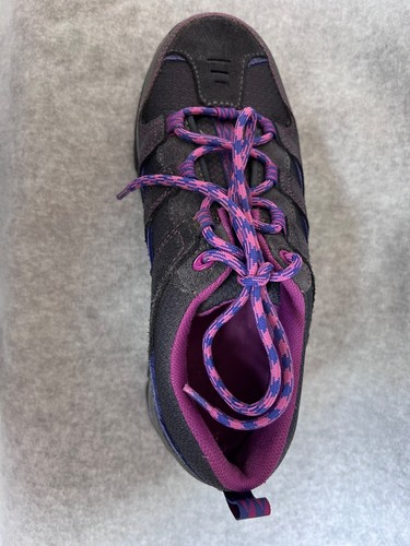 Lands End kids hiking shoes, Dark gray/black with pink, blue, purple highlights - Picture 13 of 19