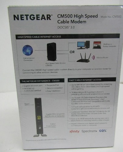NETGEAR CM500-1AZNAS 16x4 DOCSIS 3.0 Cable Modem Max Download Speeds of 686mbps - Picture 3 of 5