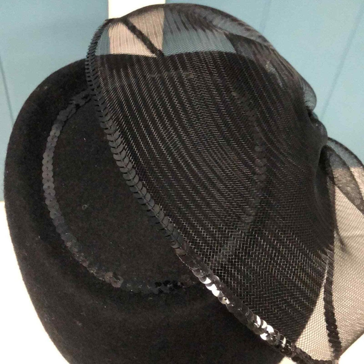 Vintage 100% wool hat with mesh and hat pin WPL 4384 | eBay