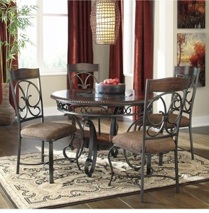 Details About Signature Design By Ashley Glambrey Round Dining Table Brown Small