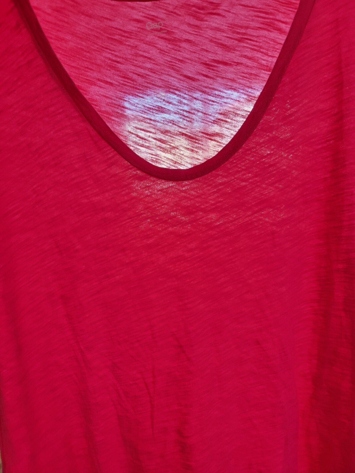 GAP Solid Hot Pink Basic Short Sleeve Summer Blou… - image 7