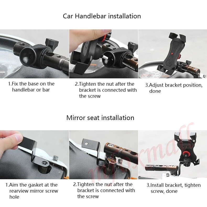 Mobile Phone Holder X Grip Clamp Bracket Mount Universal Motorcycle Motorbike - Image 4 of 4