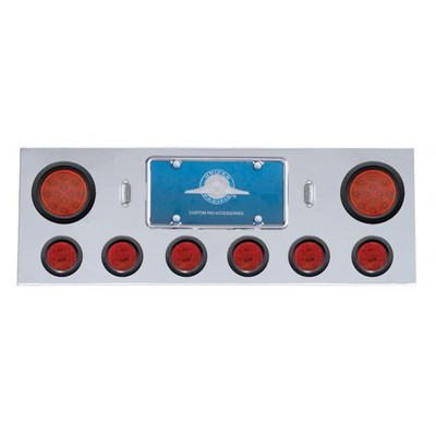 Rear Panel Red Two 4'' 12 LED & Six 2 1/2'' 13 LED Flat Light & Grommet - Red Lens