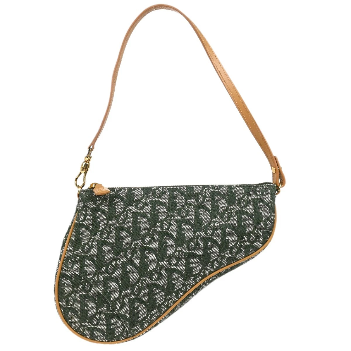 Sac à main Christian Dior vert trotteur selle MC0071 164924