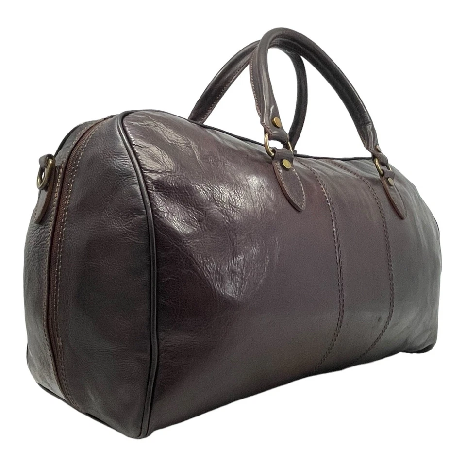 Bolso de Lona Vintage Años 90 FLOTO XL Cuero Pesado Viaje Noche Negocios ITALIA Foto 3 de 4