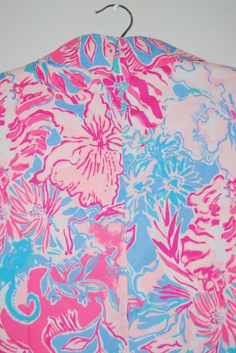 NWT Lilly Pulitzer Wm's Blue Floral Viva La Lilly Ginger Stretch Shift Dress 4 - Picture 7 of 9
