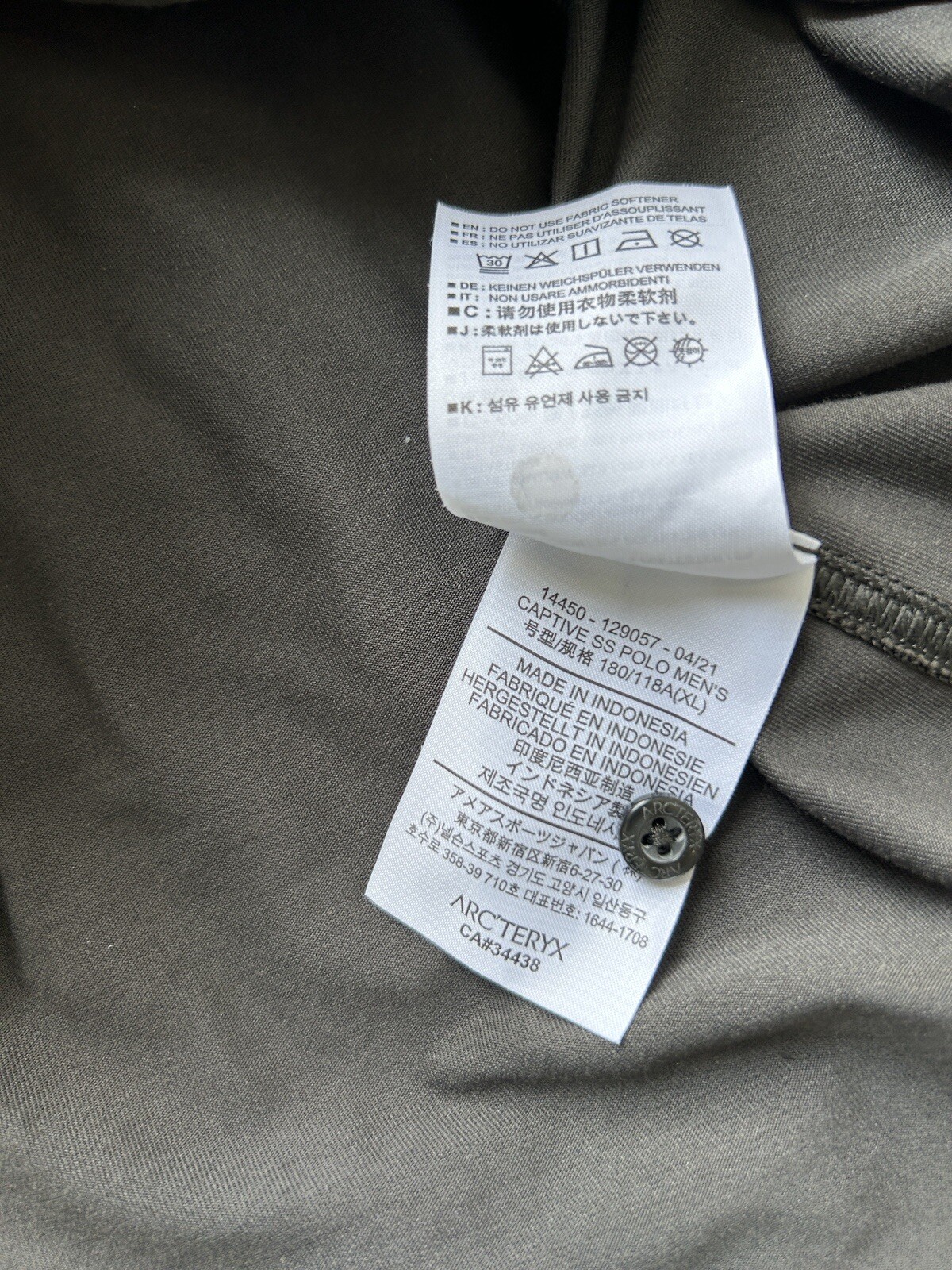 ARC'TERYX Polo Arcteryx Uomo XL Grigio Captive Golf Performance Elasticizzata Outdoor