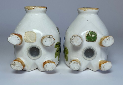 Vintage Kissing Pigs Salt and Pepper Shakers MG Japan Blue Floral Cute - Bild 9 von 11