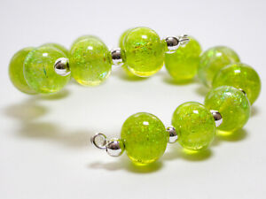 VictoriaGail Lampworked Beads- Lime Lg