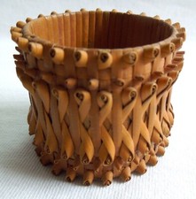Vintage 1930's BASKET NAPKIN RING #1 *Northeast Micmac*Porcupine Weave*FREE SHIP