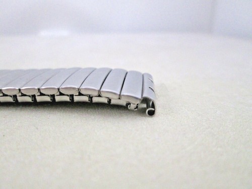 17mm lug size stainless steel stretch watch band for Swatch silver tone flat - Picture 4 of 5