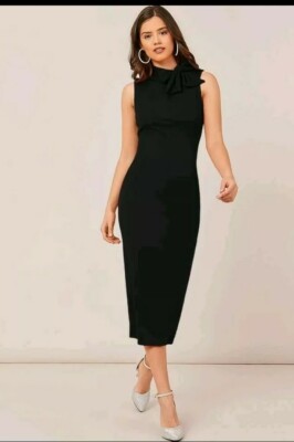 elegant black pencil dress Black Shimmer Bliss Pencil Dress – Unique Vintage main image 1