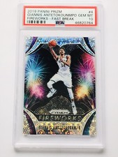 2019-20 Panini Prizm Giannis Antetokounmpo Fireworks Fast Break #4 PSA 10 Bucks