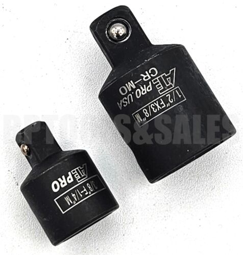 2pc 1/2" to 3/8" 1/4" Drive Socket Reducer Wrench Ratchet Adapter Air Impact Set - Picture 2 of 3