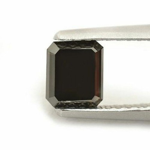 1pcs Natural Black Emerald Shape Loose Diamond Solitaire diamond I3 Clarity - Foto 3 di 5