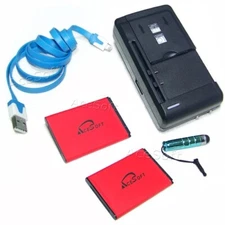 Superior Quality 2x 1070mAh Battery Charger Cable for Cricket Samsung Denim A207