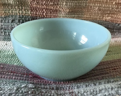 Tazón de sopa/cereal vintage Fire King horno de vidrio azul turquesa de 5" X 2 1/4” - Imagen 3 de 3