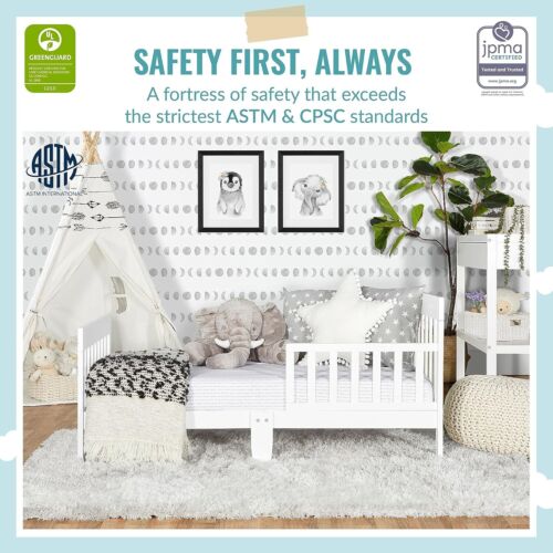 Finn Toddler Bed in White, Greenguard Gold and JPMA Certified, Non-T - Picture 6 of 6