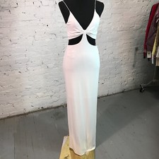 ALICE + OLIVIA Dress Womens 8 Havana White Stretch Jersey Cut-Out Maxi $295 Ndsf