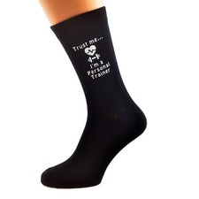 Trust me I'm a Personal Trainer Image Mens Black Socks UK Size 5-12 - X6N538