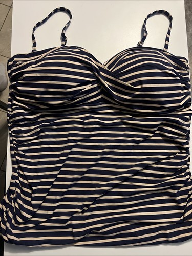 Liz Claiborne Women’s Swim Tops Striped Rushed Padded Bra - Picture 5 of 8